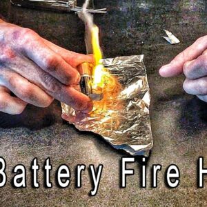 AA Battery Fire Hack - Worst Case Fire Starter