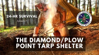 Best Survival Tarp Shelter, The Diamond/Plow Point (24 Hr Survival Ch. 7) | Gray Bearded Green Beret